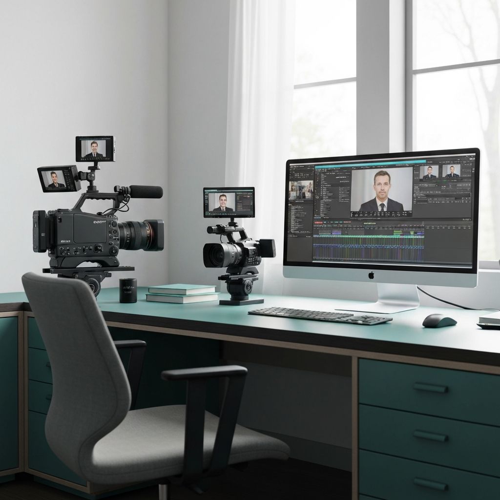 Modern video production workspace